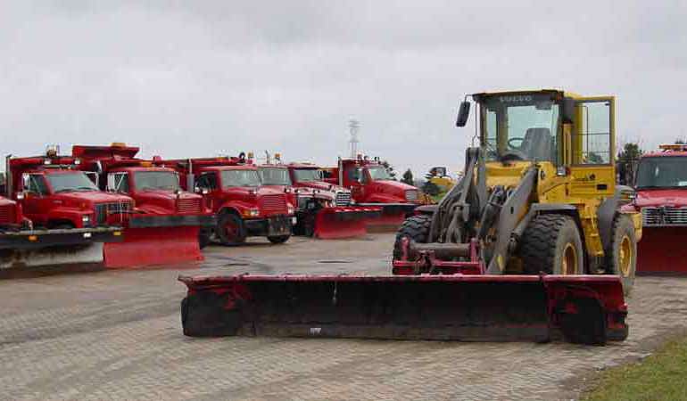 Summer Equipment Maintenance and Hydraulic wings allow snow removal equipment to take flight
